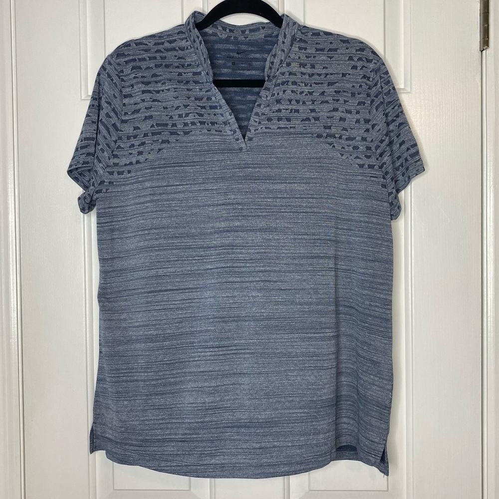 NIKE Zonal Cooling Dri-Fit Shirt Men’s Blue Heathered Textured design XL